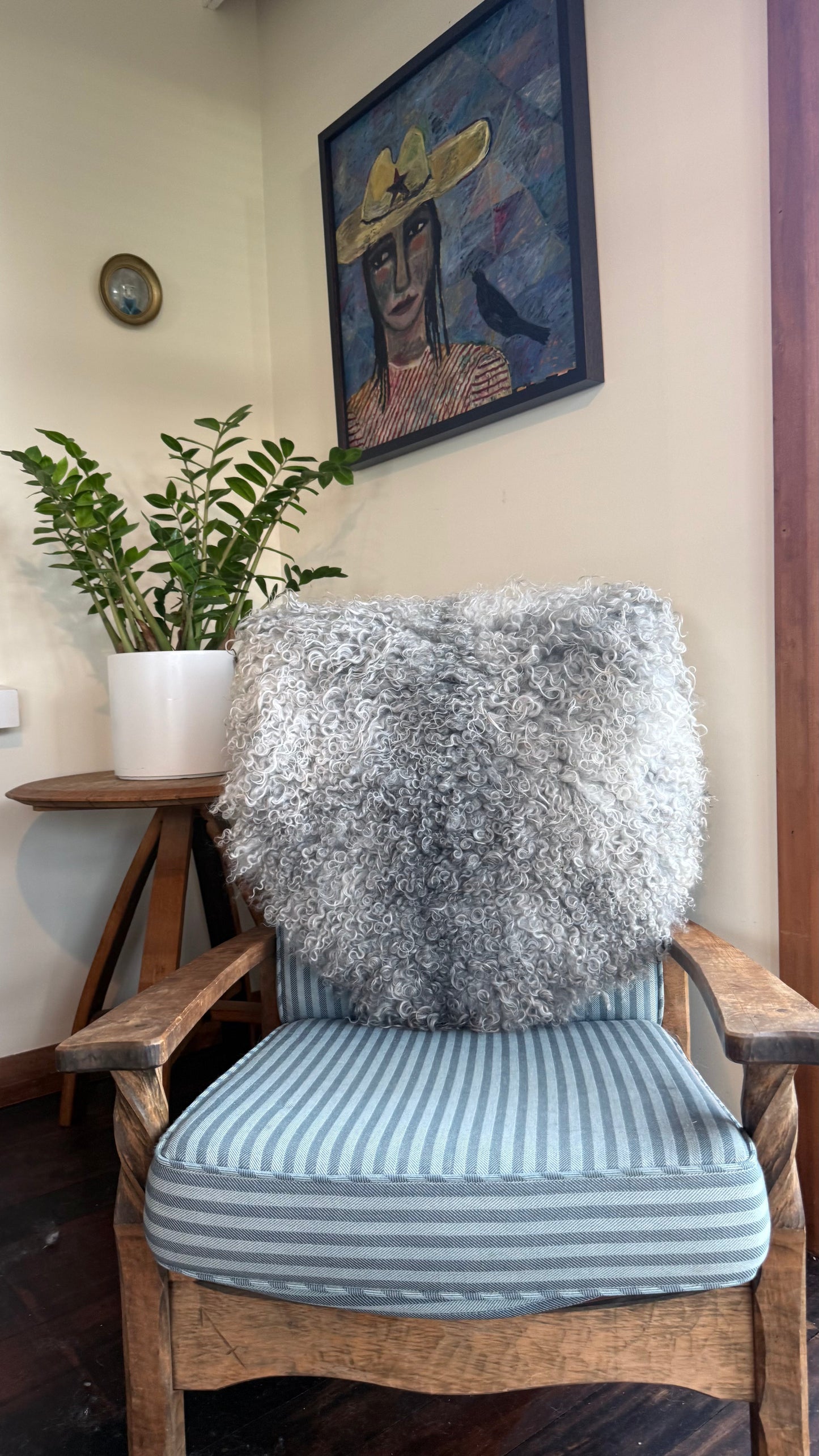 Gotland Sheepskin Rug, White/Silver, Long Wool