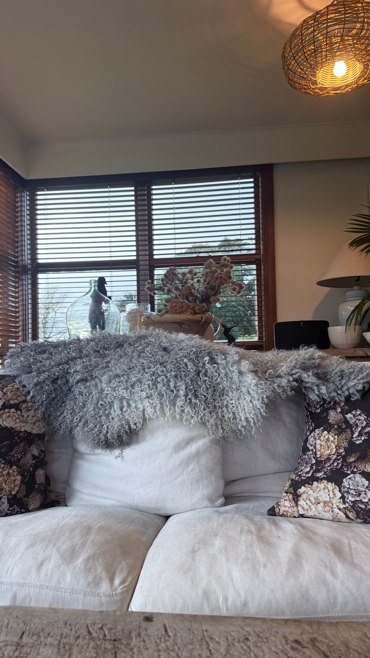 
                  
                    Gotland Sheepskin Rug, White/Silver, Long Wool
                  
                