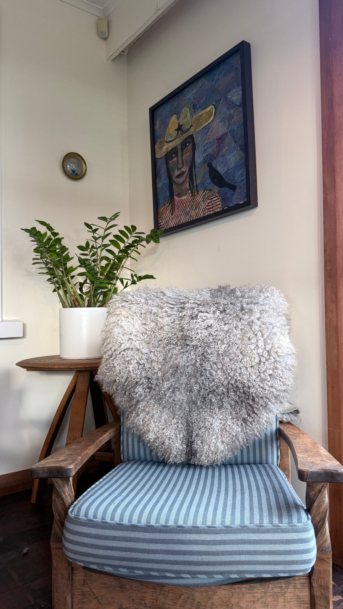 Gotland Sheepskin Rug, White/Light Grey, Long Wool