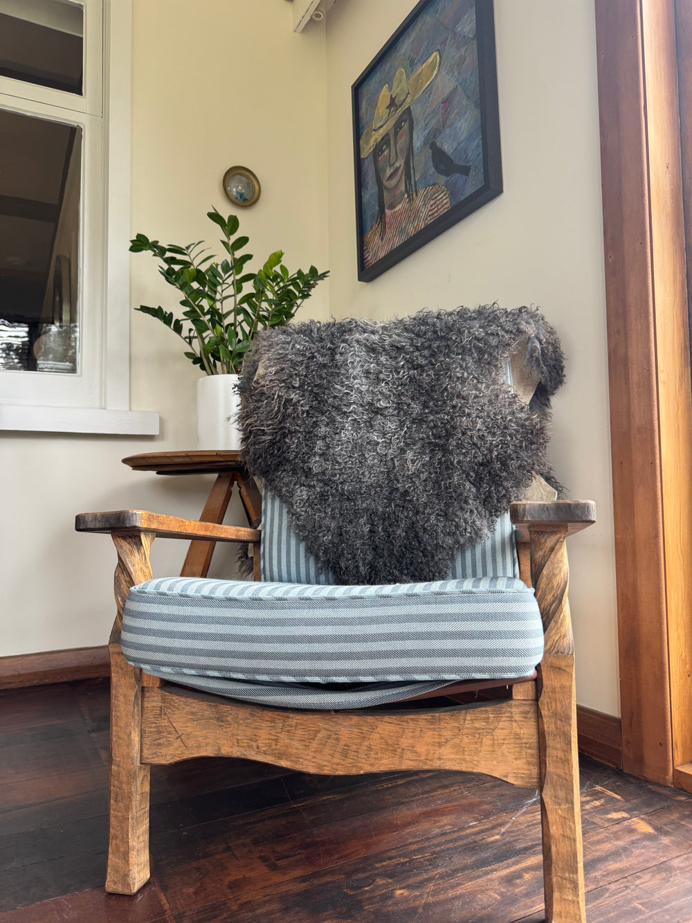 Gotland Sheepskin Rug Dark Grey Long Wool