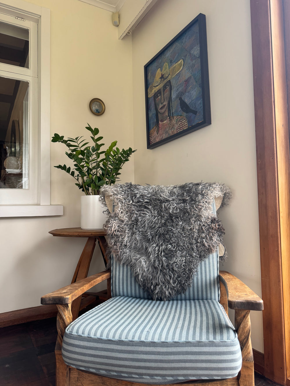 Gotland Sheepskin Rug silver/dark grey Long Wool