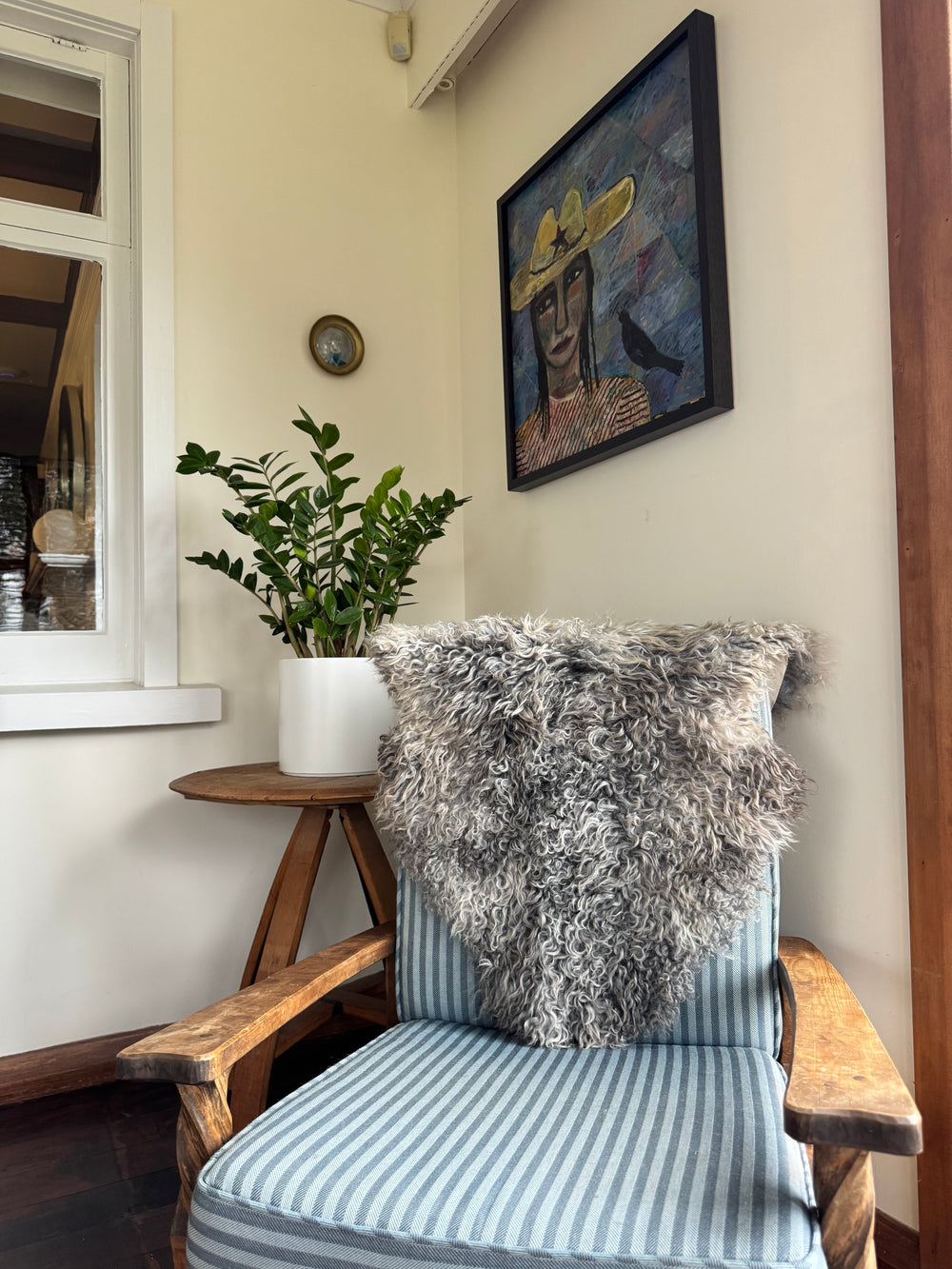 Gotland Sheepskin Rug Light/Mid Grey Long Wool
