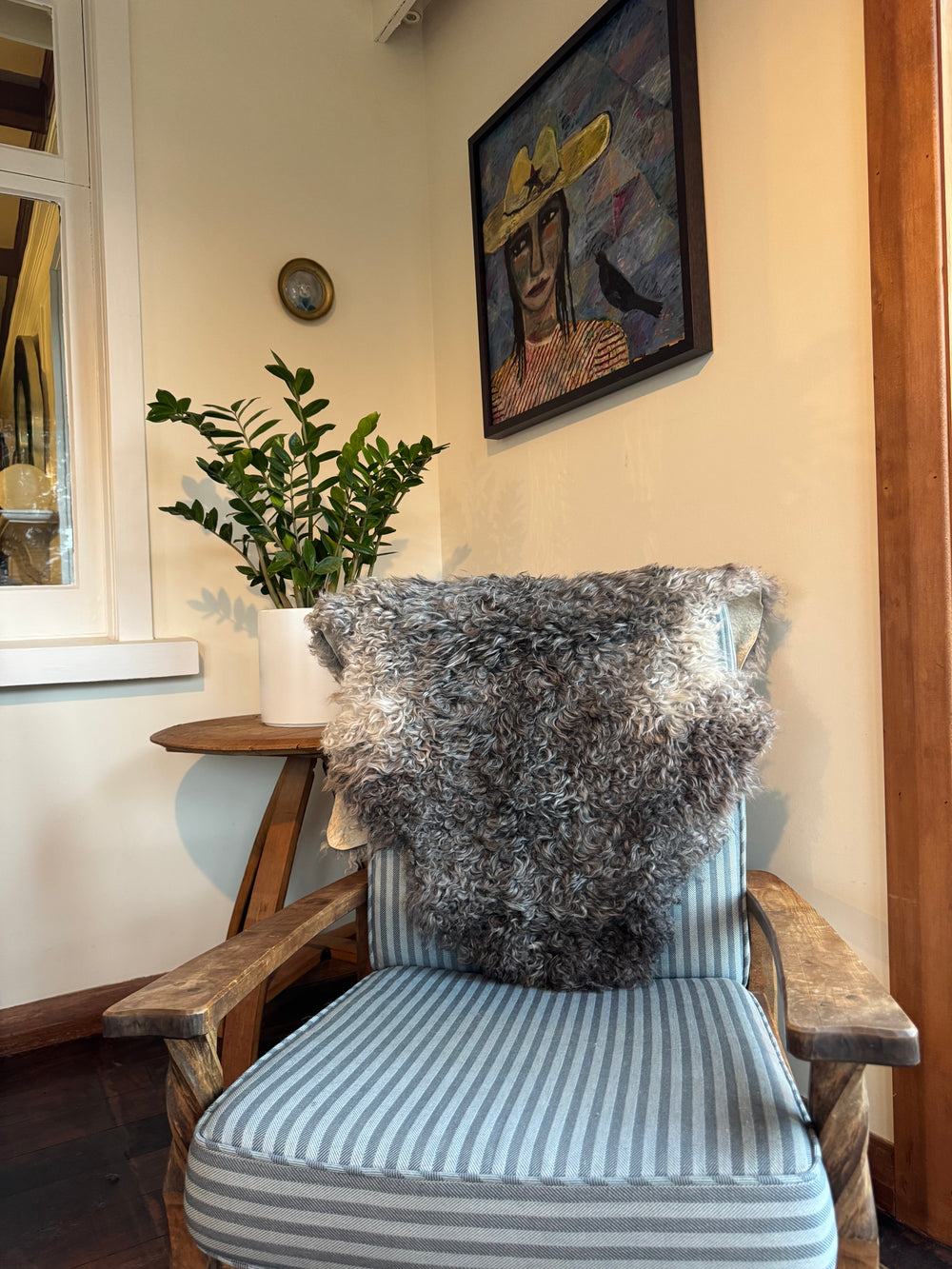Gotland Sheepskin Rug Mid/Dark Grey Long Wool