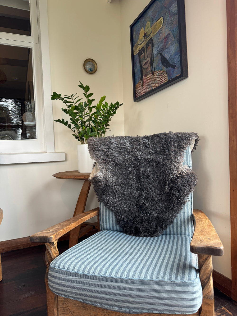 Gotland Sheepskin Rug Dark Grey Short Wool