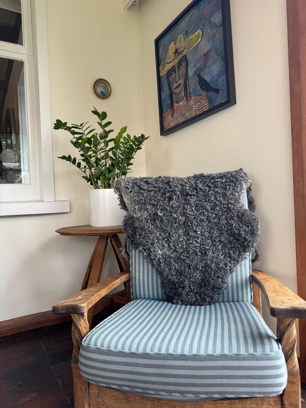 Gotland Sheepskin Rug Dark Grey Short Wool