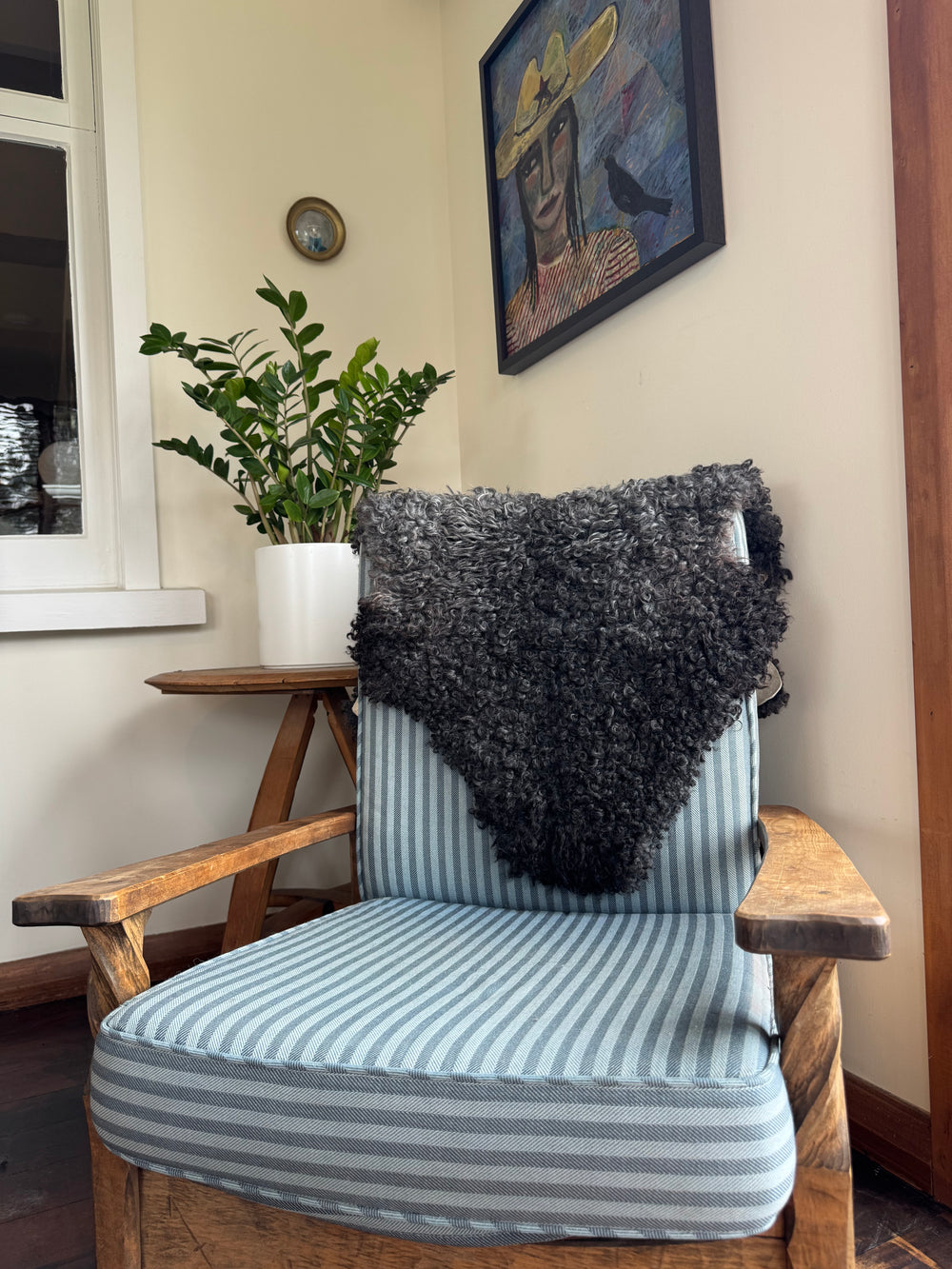 Gotland Sheepskin Rug Dark Grey/Black Short Wool