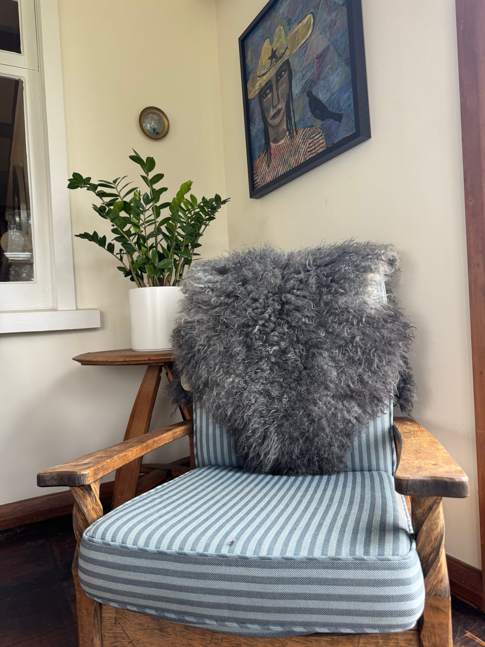 Gotland Sheepskin Rug Mid/Dark Grey Long Wool