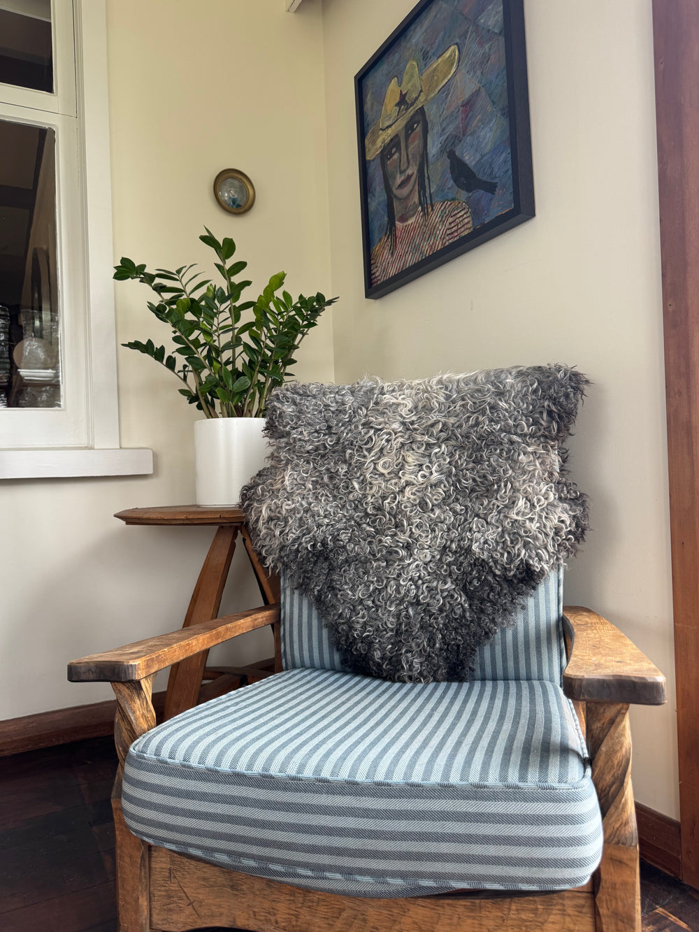 Gotland Sheepskin Rug Silver/Dark Grey Long Wool
