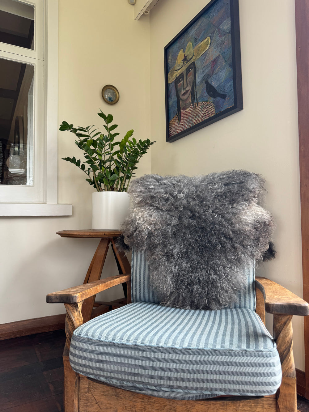 Gotland Sheepskin Rug Mid Grey Long Wool