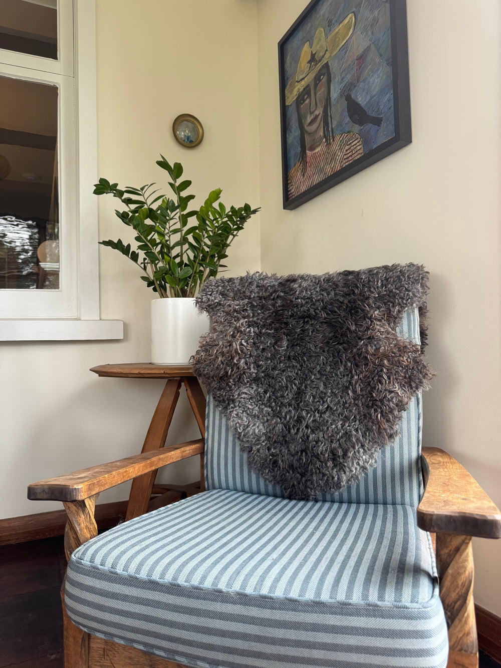 Gotland Sheepskin Rug Dark Grey/Brown Tinged Long Wool