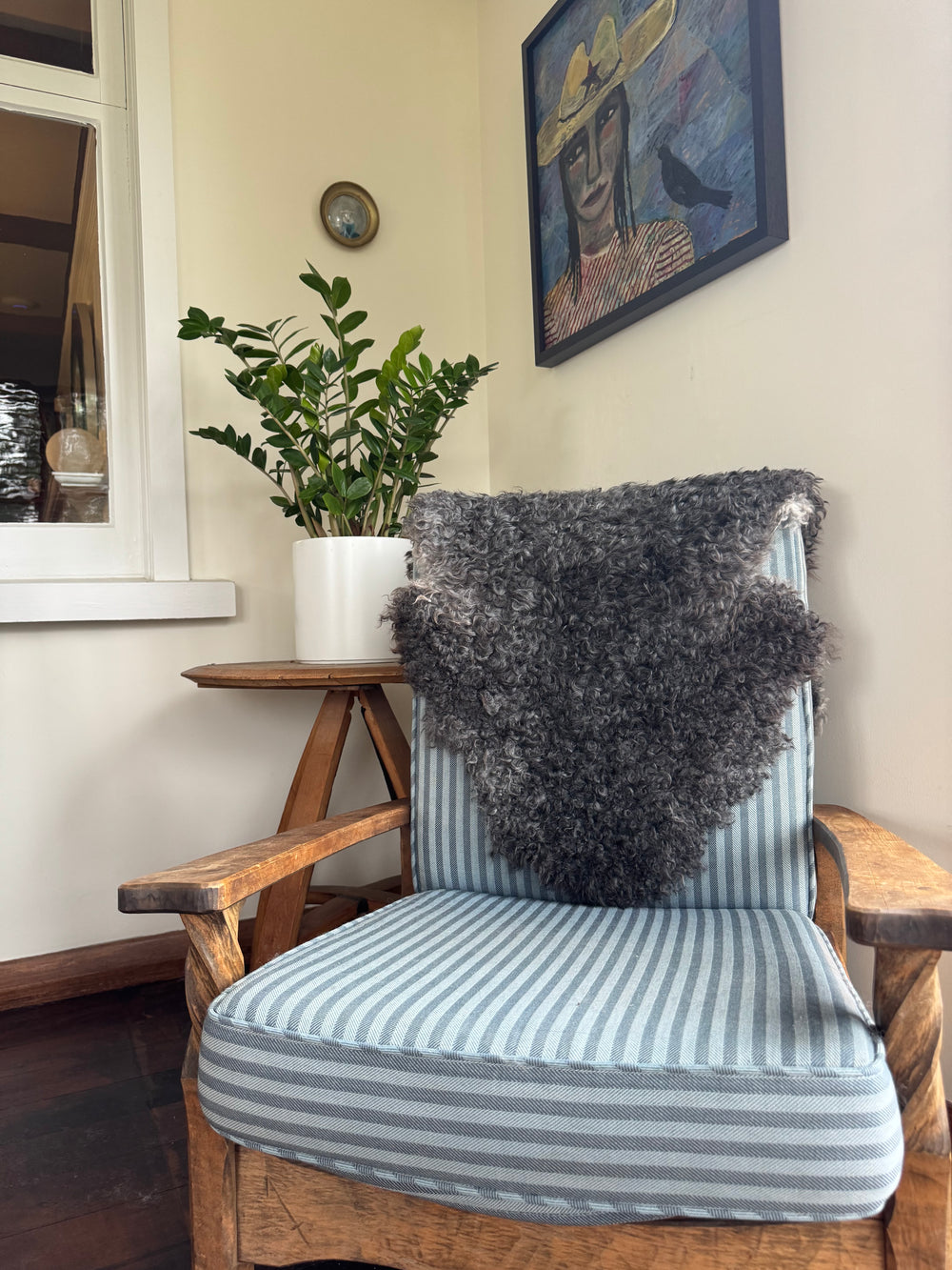 Gotland Sheepskin Rug Dark Grey Short Wool