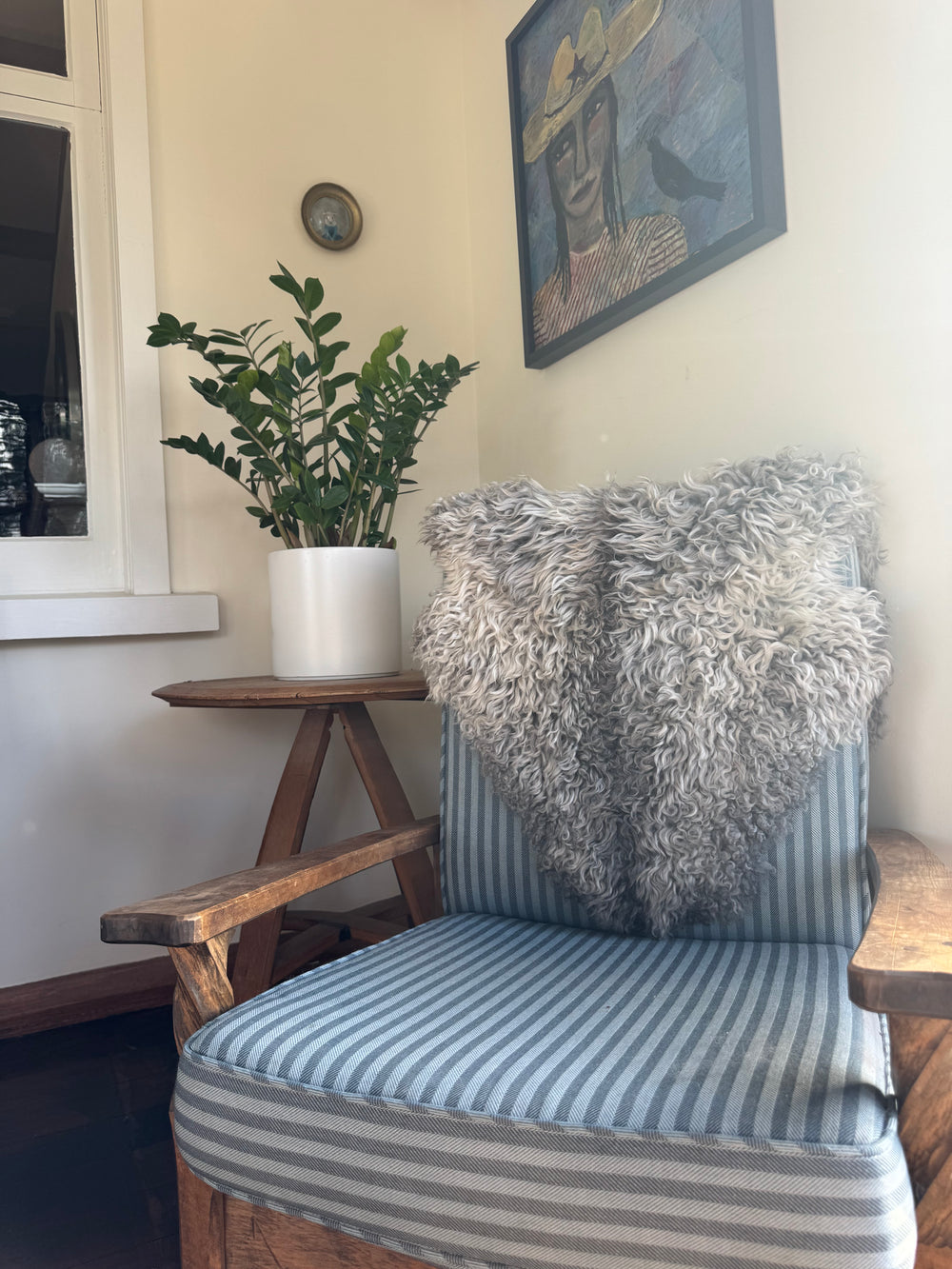 Gotland Sheepskin Rug Silver Long Wool