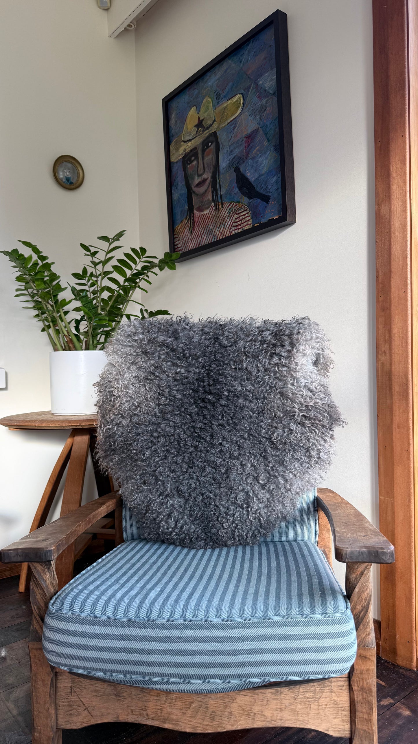 Gotland Sheepskin Rug, Mid/Dark Grey, Long Wool