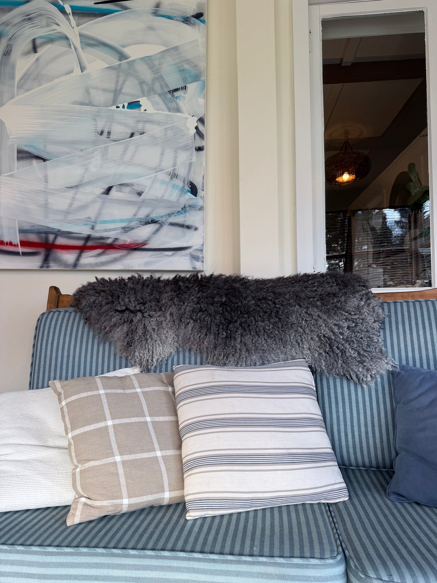 Gotland Sheepskin Rug, Mottled Grey, Long Wool