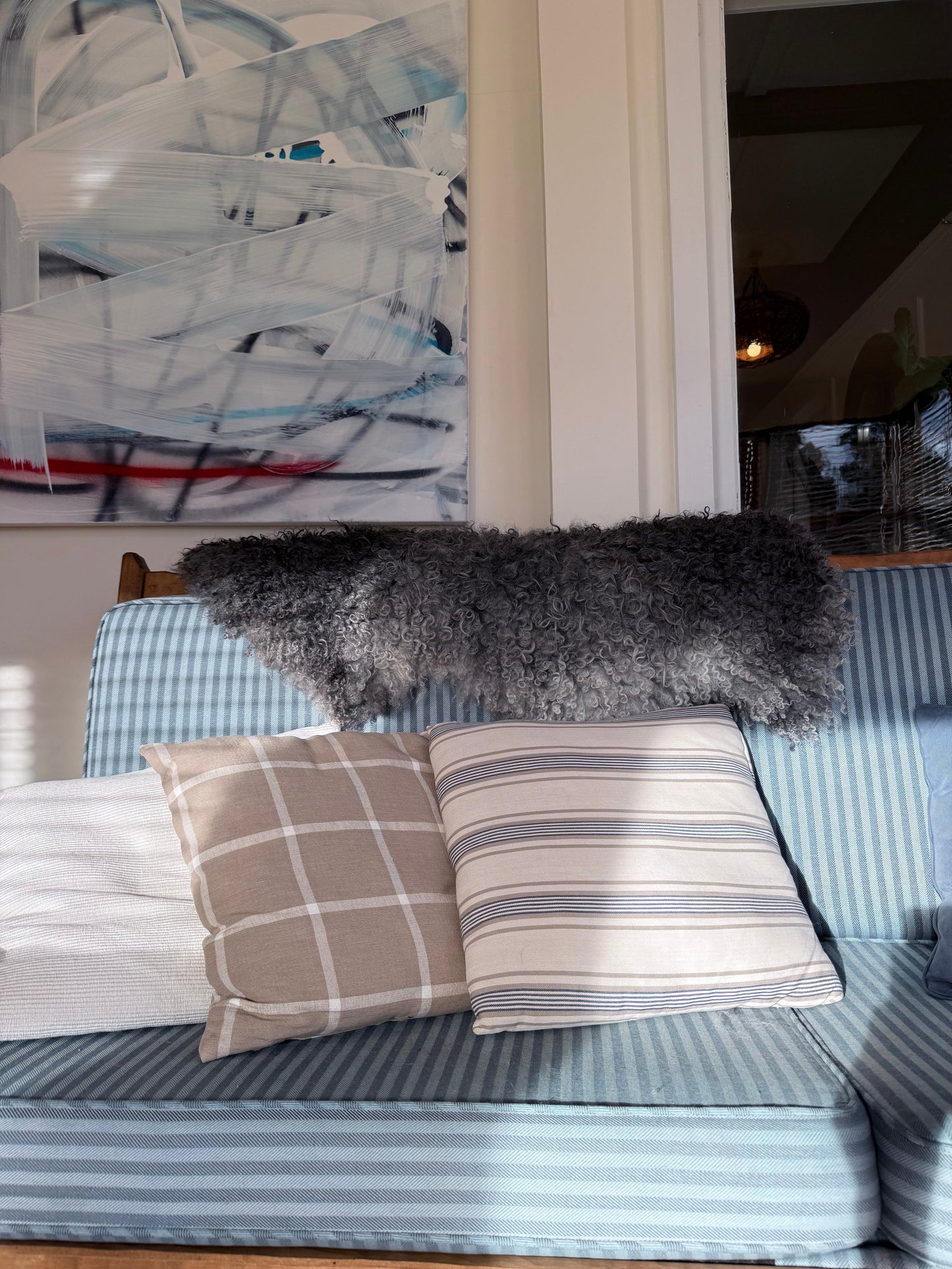 Gotland Sheepskin Rug, Mottled Grey, Long Wool