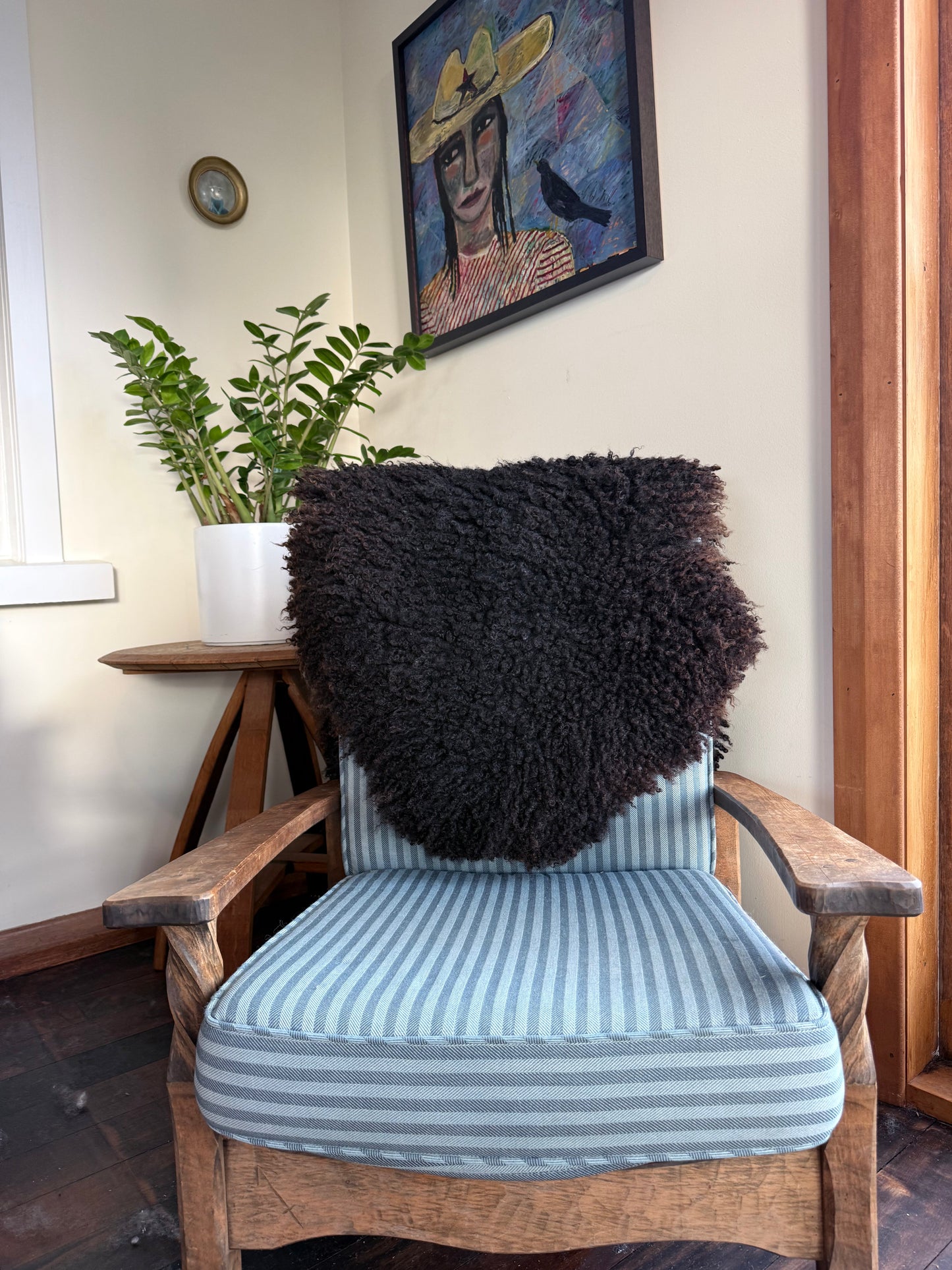 Gotland Sheepskin Rug, Black/Brown, Long Wool