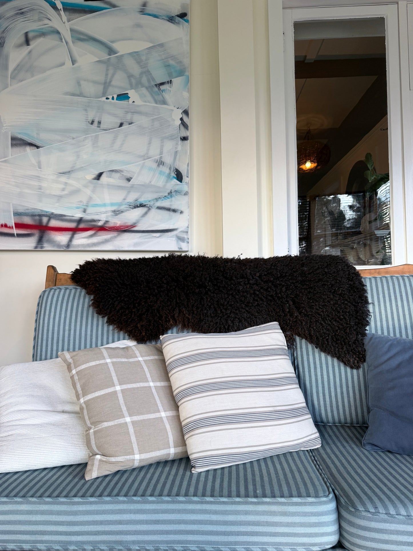 Gotland Sheepskin Rug, Black/Brown, Long Wool