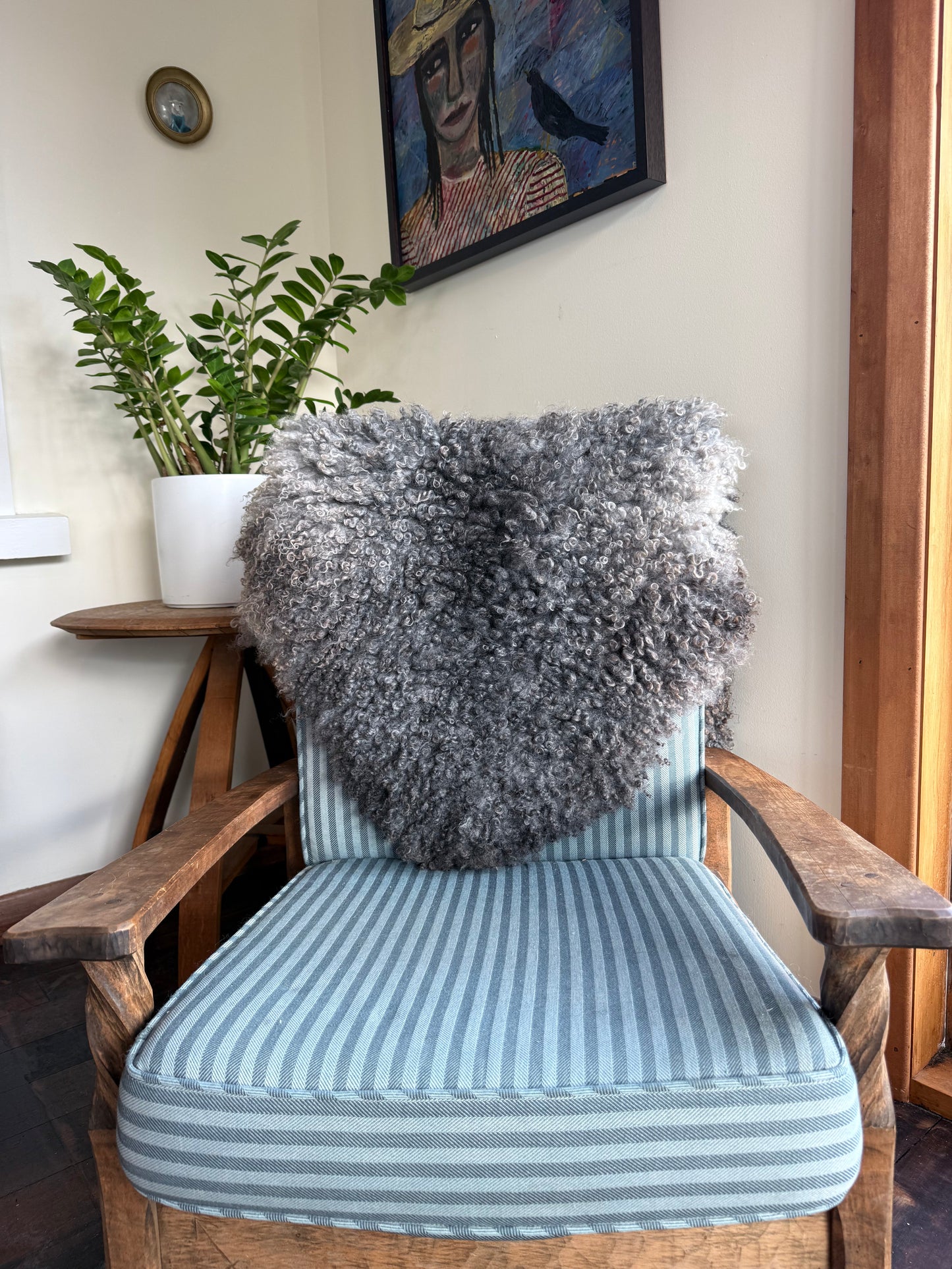 Gotland Sheepskin Rug, Mid Grey, Long Wool
