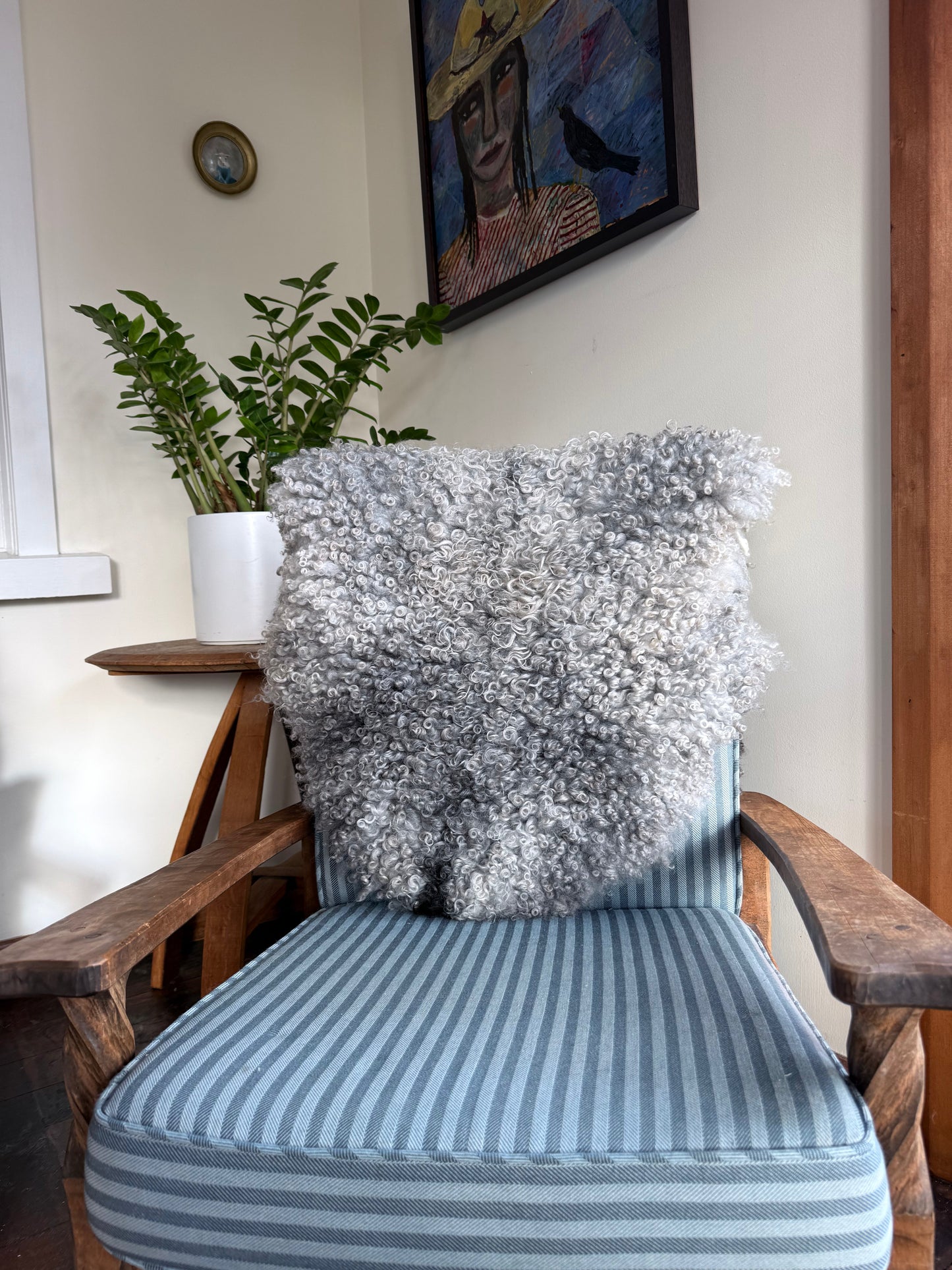 Gotland Sheepskin Rug, White/Silver, Long Wool