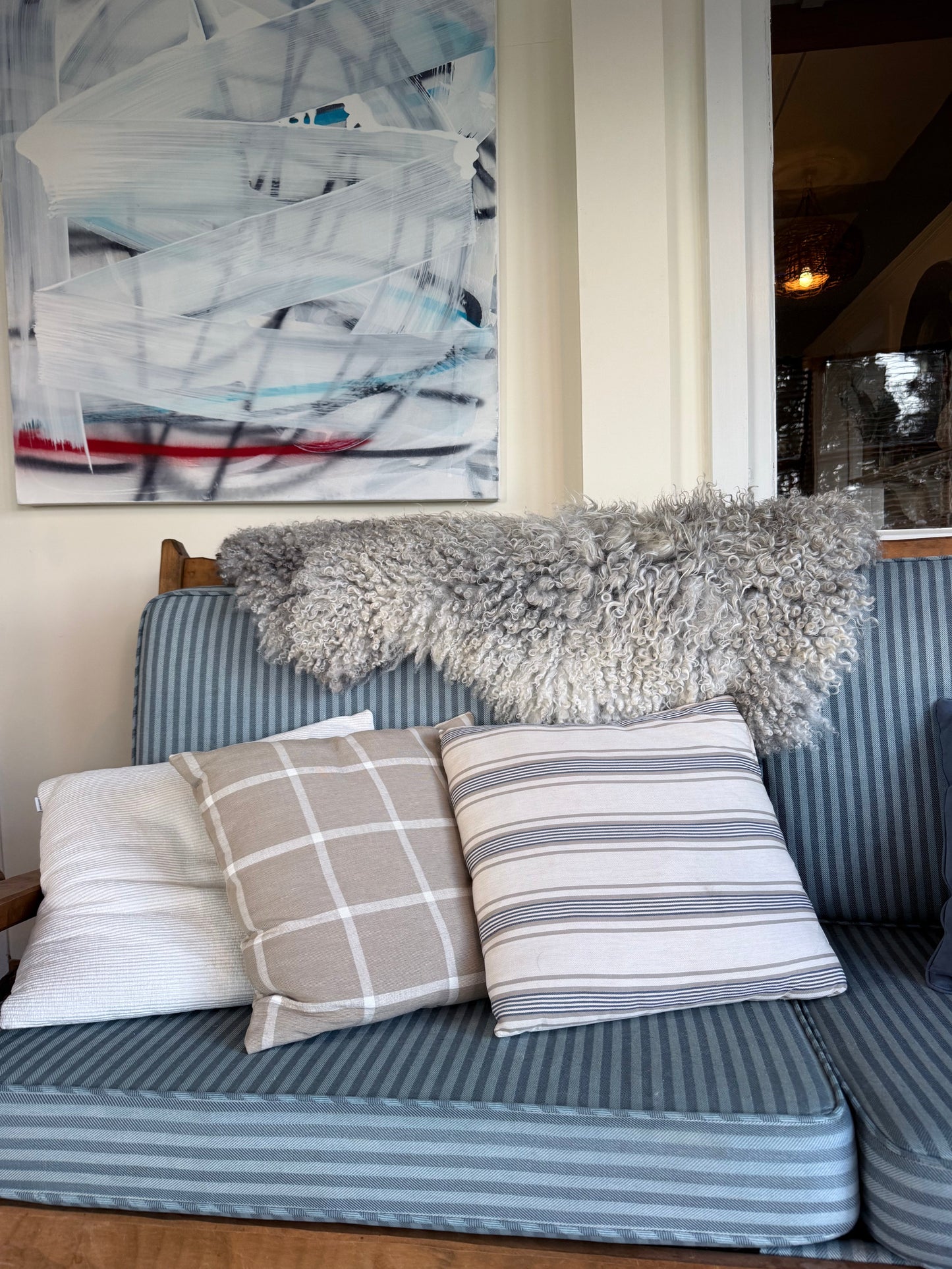 Gotland Sheepskin Rug, White/Light Grey, Long Wool